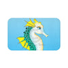 Seahorse Teal Blue Stained Glass Pattern Ink Bath Mat Large 34X21 Home Decor