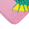 Seahorse Teal Pink Stained Glass Pattern Ink Bath Mat Home Decor