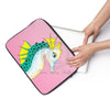 Seahorse Teal Pink Stained Glass Pattern Ink Laptop Sleeve
