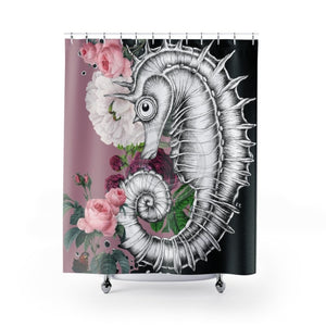 Seahorse Vintage Pink Roses Dusty Shower Curtains 71 X 74 Home Decor