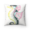 Seahorse Watercolor Ink Art Square Pillow 14X14 Home Decor