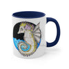 Seahorse Whimsical Bat Ink Art Accent Coffee Mug 11Oz