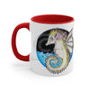 Seahorse Whimsical Bat Ink Art Accent Coffee Mug 11Oz