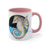 Seahorse Whimsical Bat Ink Art Accent Coffee Mug 11Oz