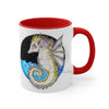Seahorse Whimsical Bat Ink Art Accent Coffee Mug 11Oz