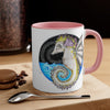 Seahorse Whimsical Bat Ink Art Accent Coffee Mug 11Oz