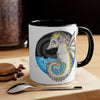 Seahorse Whimsical Bat Ink Art Accent Coffee Mug 11Oz