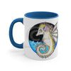Seahorse Whimsical Bat Ink Art Accent Coffee Mug 11Oz Blue /