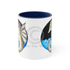 Seahorse Whimsical Bat Ink Art Accent Coffee Mug 11Oz Navy /