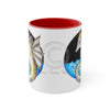 Seahorse Whimsical Bat Ink Art Accent Coffee Mug 11Oz Red /