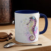 Seahorse Zebra Watercolor Splash Ink Art Accent Coffee Mug 11Oz