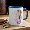 Seahorse Zebra Watercolor Splash Ink Art Accent Coffee Mug 11Oz