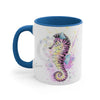 Seahorse Zebra Watercolor Splash Ink Art Accent Coffee Mug 11Oz