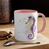 Seahorse Zebra Watercolor Splash Ink Art Accent Coffee Mug 11Oz
