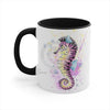 Seahorse Zebra Watercolor Splash Ink Art Accent Coffee Mug 11Oz