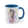 Seahorse Zebra Watercolor Splash Ink Art Accent Coffee Mug 11Oz