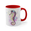 Seahorse Zebra Watercolor Splash Ink Art Accent Coffee Mug 11Oz