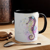 Seahorse Zebra Watercolor Splash Ink Art Accent Coffee Mug 11Oz