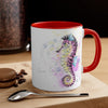 Seahorse Zebra Watercolor Splash Ink Art Accent Coffee Mug 11Oz
