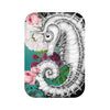 seahorse roses teal bath mat