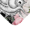 Seahorses Ink Roses Dusty Pink Bath Mat Home Decor