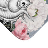 Seahorses Ink Roses Grey Bath Mat Home Decor