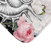 Seahorses Ink Roses Grey Bath Mat Home Decor