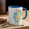 Seahorses Kelp Watercolor On White Art Accent Coffee Mug 11Oz