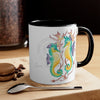 Seahorses Kelp Watercolor On White Art Accent Coffee Mug 11Oz