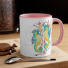 Seahorses Kelp Watercolor On White Art Accent Coffee Mug 11Oz