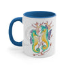 Seahorses Kelp Watercolor On White Art Accent Coffee Mug 11Oz