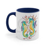 Seahorses Kelp Watercolor On White Art Accent Coffee Mug 11Oz