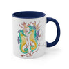 Seahorses Kelp Watercolor On White Art Accent Coffee Mug 11Oz