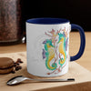Seahorses Kelp Watercolor On White Art Accent Coffee Mug 11Oz