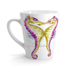 Seahorses Love Pink Watercolor White Latte Mug Mug