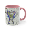 Seahorses Love Purple Vintage Map Nautical Accent Coffee Mug 11Oz