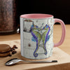 Seahorses Love Purple Vintage Map Nautical Accent Coffee Mug 11Oz