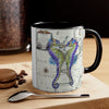 Seahorses Love Purple Vintage Map Nautical Accent Coffee Mug 11Oz