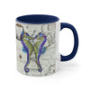 Seahorses Love Purple Vintage Map Nautical Accent Coffee Mug 11Oz