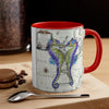 Seahorses Love Purple Vintage Map Nautical Accent Coffee Mug 11Oz