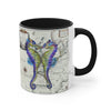Seahorses Love Purple Vintage Map Nautical Accent Coffee Mug 11Oz