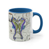 Seahorses Love Purple Vintage Map Nautical Accent Coffee Mug 11Oz