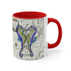 Seahorses Love Purple Vintage Map Nautical Accent Coffee Mug 11Oz