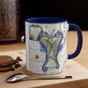Seahorses Love Purple Vintage Map Nautical Accent Coffee Mug 11Oz