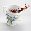 Seahorses Love Watercolor Vintage Map Art White Latte Mug Mug
