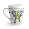 Seahorses Love Watercolor Vintage Map Art White Latte Mug Mug