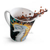 Seahorses Orange Magenta Splash Black Ink Latte Mug