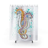 Seahorses Orange Magenta Splash Ink Shower Curtain 71 X 74 Home Decor