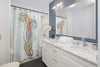 Seahorses Orange Magenta Splash Ink Shower Curtain Home Decor