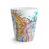 Seahorses Orange Magenta Splash White Ink Latte Mug
